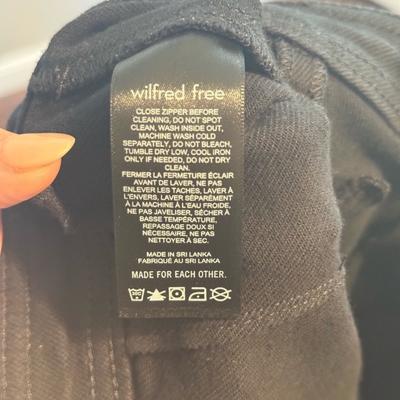 Aritzia Wilfred Free •‎ Modern Utility Pant Women's Size 00 in Black Wide Leg - Picture 10 of 12